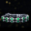 14K GOLD 2.55 CTW VIVID GREEN NATURAL EMERALD & DIAMOND BRACELET