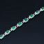 14K GOLD 2.55 CTW VIVID GREEN NATURAL EMERALD & DIAMOND BRACELET