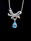 14K GOLD 2.17 CTW NATURAL AQUAMARINE & DIAMOND NECKLACE