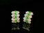 14K GOLD 1.36 CTW VIVID GREEN NATURAL EMERALD & DIAMOND EARRINGS