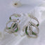 14K GOLD 2.78 CTW NATURAL TSAVORITE & DIAMOND EARRINGS