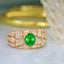 14K GOLD 1.01 CTW VIVID GREEN NATURAL TSAVORITE & DIAMOND RING