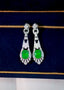 14K GOLD 3.88 CTW NATURAL EMERALD & DIAMOND EARRINGS