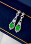 14K GOLD 3.88 CTW NATURAL EMERALD & DIAMOND EARRINGS