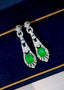 14K GOLD 3.88 CTW NATURAL EMERALD & DIAMOND EARRINGS