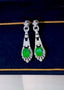 14K GOLD 3.88 CTW NATURAL EMERALD & DIAMOND EARRINGS