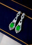 14K GOLD 3.88 CTW NATURAL EMERALD & DIAMOND EARRINGS