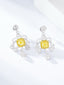 14K GOLD 2.22 CTW NATURAL YELLOW DIAMOND & DIAMOND EARRINGS