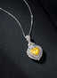 14K GOLD 1.75 CTW NATURAL YELLOW DIAMOND & DIAMOND PENDANT