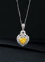 14K GOLD 1.75 CTW NATURAL YELLOW DIAMOND & DIAMOND PENDANT