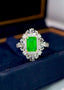 14K GOLD 2.20 CTW NATURAL EMERALD & DIAMOND RING