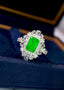 14K GOLD 2.20 CTW NATURAL EMERALD & DIAMOND RING