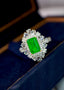 14K GOLD 2.20 CTW NATURAL EMERALD & DIAMOND RING