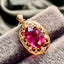 14K GOLD 4.50 CT NATURAL TOURMALINE & DIAMOND PENDANT