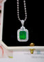 14K GOLD 3.24 CTW NATURAL EMERALD & DIAMOND PENDANT