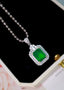 14K GOLD 3.24 CTW NATURAL EMERALD & DIAMOND PENDANT