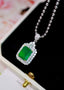 14K GOLD 3.24 CTW NATURAL EMERALD & DIAMOND PENDANT