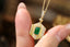 14K GOLD 0.68 CTW VIVID GREEN NATURAL EMERALD & DIAMOND PENDANT