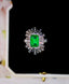 14K GOLD 3.47 CTW VIVID GREEN NATURAL EMERALD & DIAMOND RING