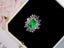 14K GOLD 3.47 CTW VIVID GREEN NATURAL EMERALD & DIAMOND RING