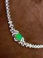 14K GOLD 4.07 CTW VIVID GREEN NATURAL EMERALD & DIAMOND NECKLACE