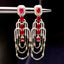 14K GOLD 4.36 CTW VIVID RED NATURAL RUBY & DIAMOND EARRINGS