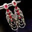 14K GOLD 4.36 CTW VIVID RED NATURAL RUBY & DIAMOND EARRINGS