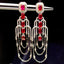 14K GOLD 4.36 CTW VIVID RED NATURAL RUBY & DIAMOND EARRINGS