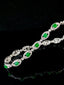 14K GOLD 3.90 CTW NATURAL EMERALD & DIAMOND BRACELET