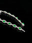 14K GOLD 3.90 CTW NATURAL EMERALD & DIAMOND BRACELET