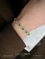 14K GOLD 3.90 CTW NATURAL EMERALD & DIAMOND BRACELET