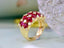 14K GOLD 6.25 CTW NATURAL RUBY & DIAMOND RING