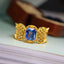 14K GOLD 1.19 CTW VIVID BLUE NATURAL SAPPHIRE & DIAMOND RING