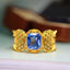 14K GOLD 1.19 CTW VIVID BLUE NATURAL SAPPHIRE & DIAMOND RING