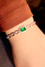 14K GOLD 1.27 CTW NATURAL EMERALD & DIAMOND BRACELET