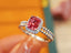 14K GOLD 1.18 CTW NATURAL SPINEL & DIAMOND RING