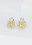 14K GOLD 1.95 CTW NATURAL YELLOW DIAMOND & DIAMOND EARRINGS