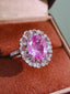 14K GOLD 6.43 CTW NATURAL PADPARADSCHA SAPPHIRE & DIAMOND RING