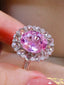 14K GOLD 6.43 CTW NATURAL PADPARADSCHA SAPPHIRE & DIAMOND RING