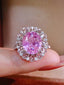 14K GOLD 6.43 CTW NATURAL PADPARADSCHA SAPPHIRE & DIAMOND RING