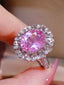 14K GOLD 6.43 CTW NATURAL PADPARADSCHA SAPPHIRE & DIAMOND RING