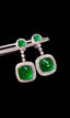 14K GOLD 6.59 CTW NATURAL EMERALD & DIAMOND EARRINGS