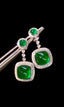 14K GOLD 6.59 CTW NATURAL EMERALD & DIAMOND EARRINGS