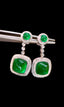 14K GOLD 6.59 CTW NATURAL EMERALD & DIAMOND EARRINGS