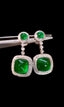 14K GOLD 6.59 CTW NATURAL EMERALD & DIAMOND EARRINGS