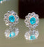 14K GOLD 1.05 CT NATURAL PARAIBA TOURMALINE & DIAMOND EARRINGS