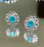 14K GOLD 1.05 CT NATURAL PARAIBA TOURMALINE & DIAMOND EARRINGS