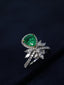 14K GOLD 2.10 CTW VIVID GREEN NATURAL EMERALD & DIAMOND RING