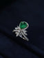 14K GOLD 2.10 CTW VIVID GREEN NATURAL EMERALD & DIAMOND RING