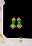 14K GOLD 1.97 CTW VIVID GREEN NATURAL EMERALD & DIAMOND EARRINGS